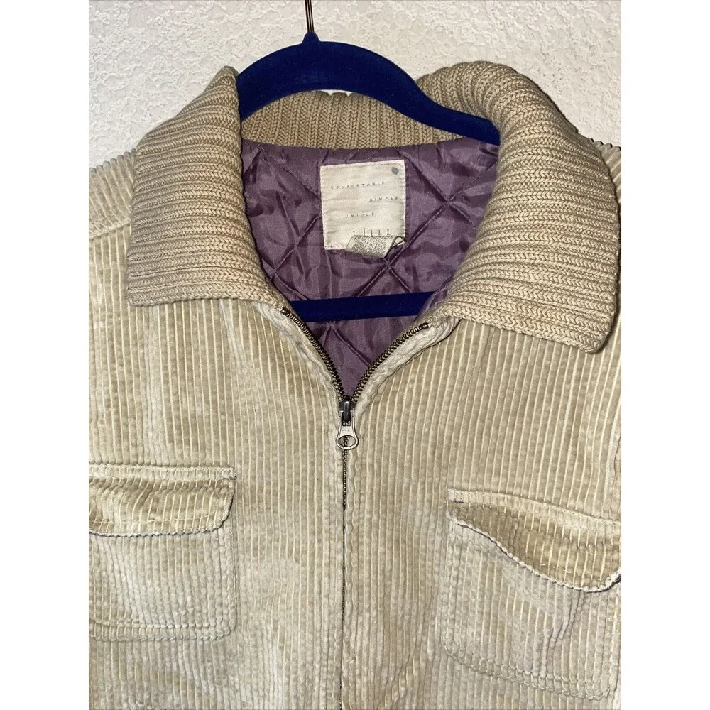 J Jill Western Corduroy chore Knit Neck Quilted Liner S Jacket country barn